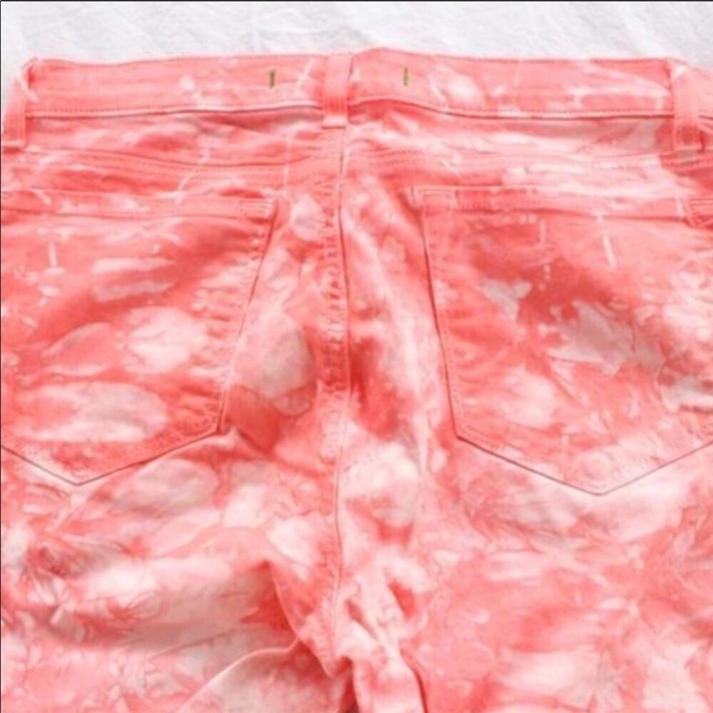 NEW J BRAND White Twisted Coral Tie Dye Watercolor Print Mid Skinny Jeans 29 - Picture 6 of 7
